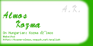 almos kozma business card